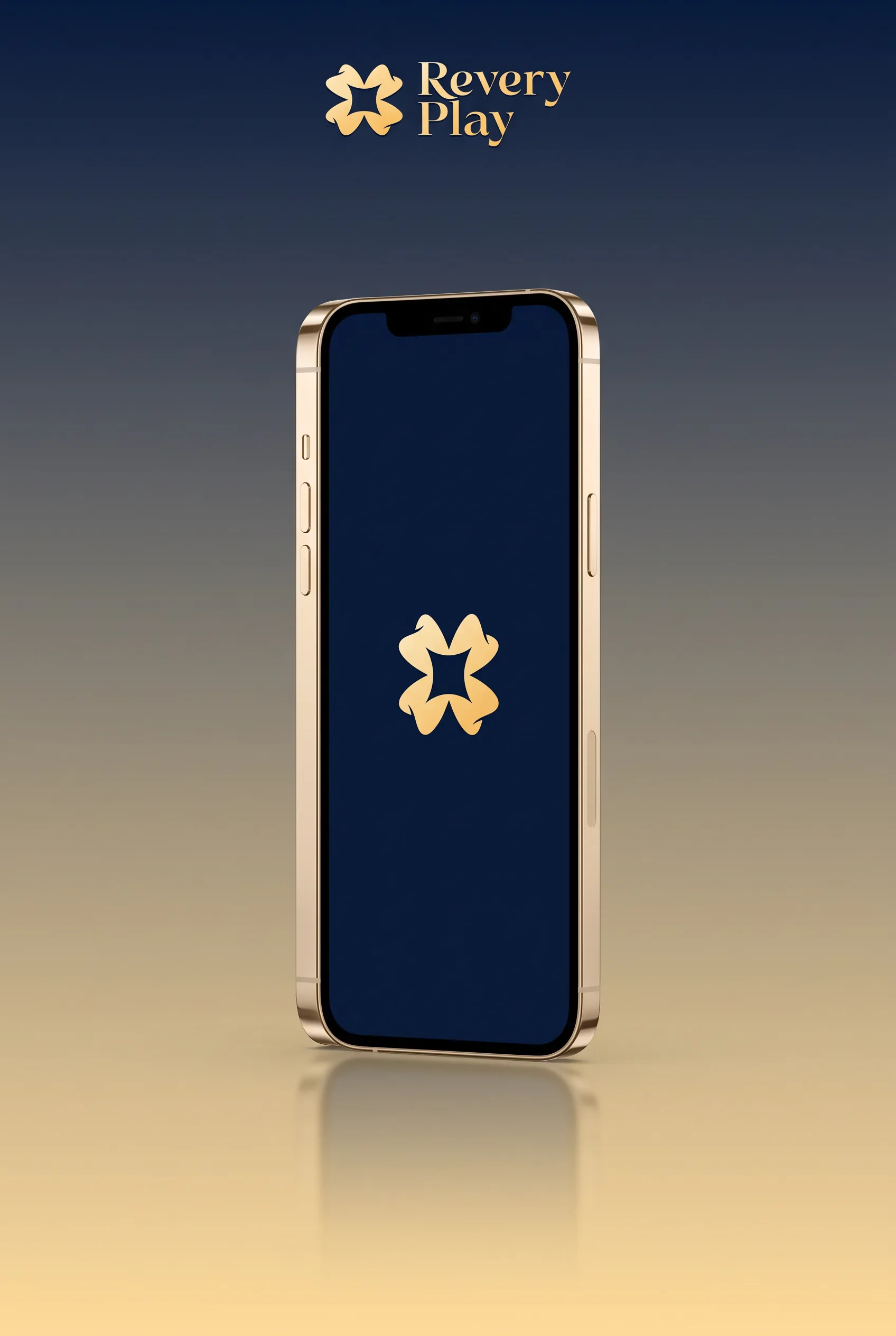 Revery Play on a gold-framed smartphone